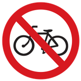 Radfahrer verboten.