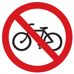 Radfahrer verboten.