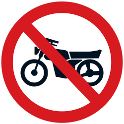 Motorräder verboten.