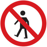 Fußgänger verboten.