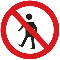 Fußgänger verboten.
