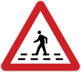 Warnung vor einem Fußgängerüberweg.