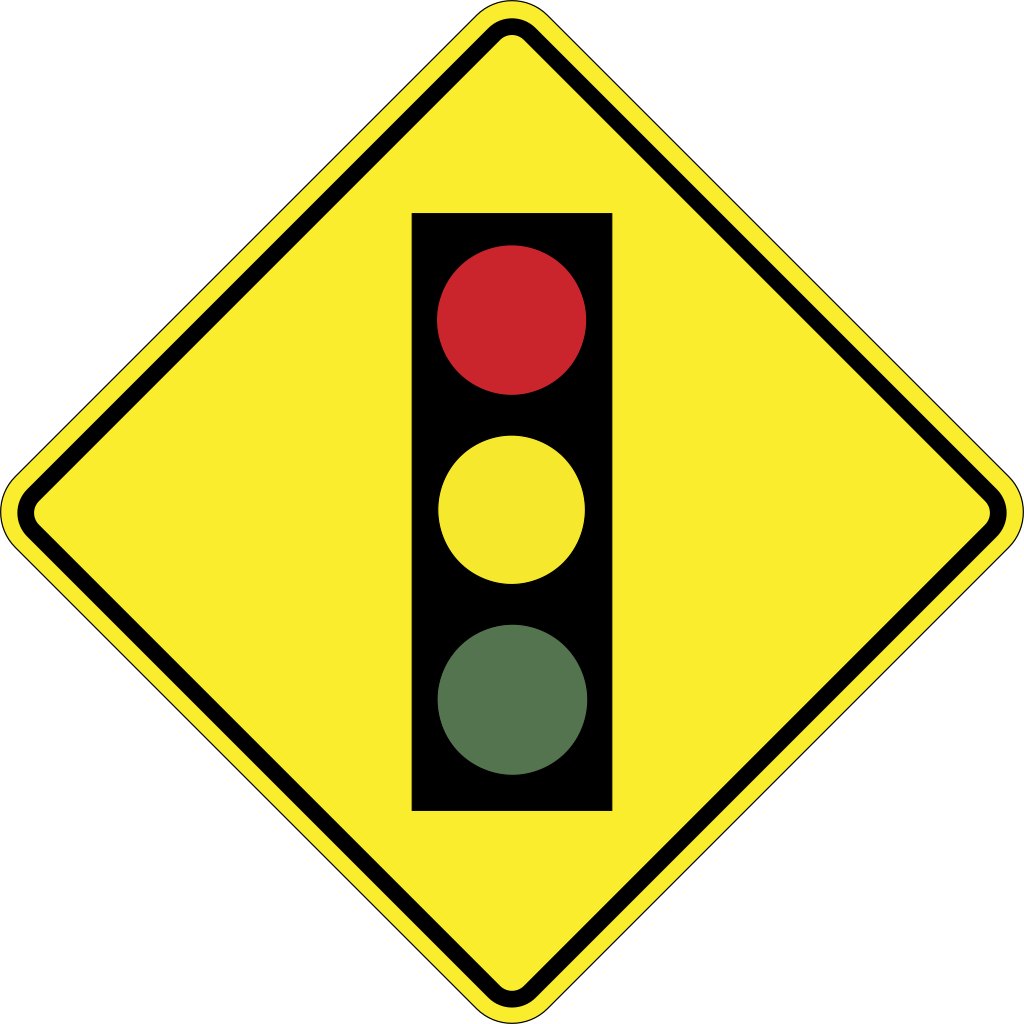 Warnung vor Ampeln voraus.