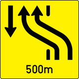 Temporary median strip diversion.