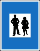 Start of a zone for pedestrians.