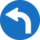 Turning left mandatory.