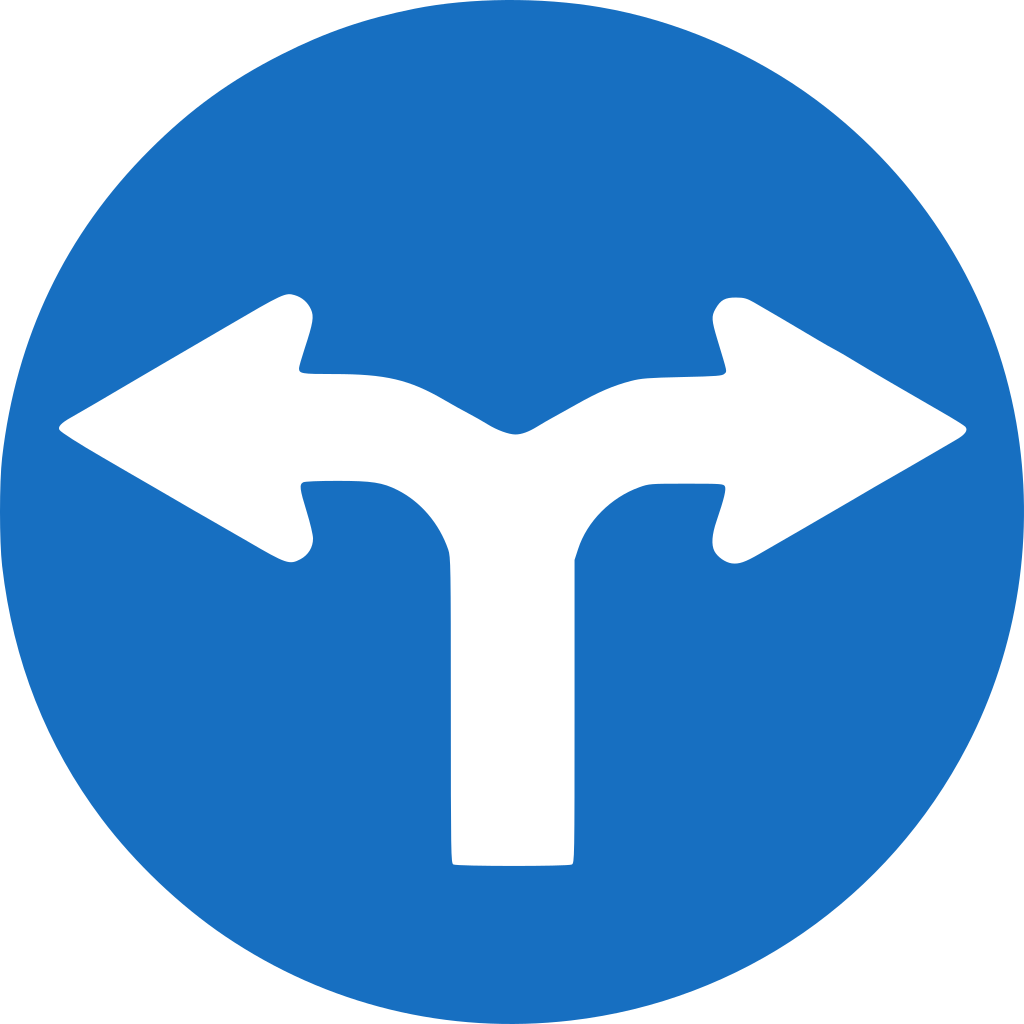 Turning left or right mandatory.