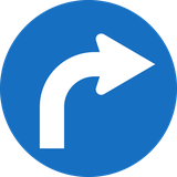 Turning right mandatory.