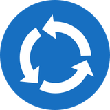 Mandatory roundabout direction.