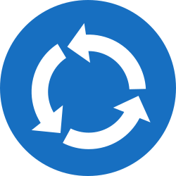 Mandatory roundabout direction.