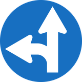 Driving straight ahead or turning left mandatory.