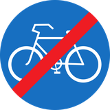 End of mandatory path for cyclists.