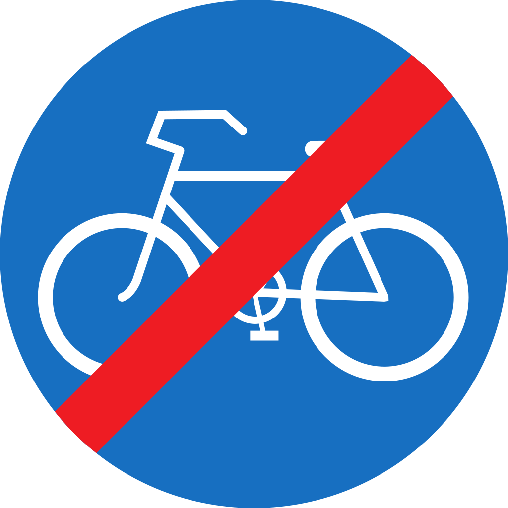 End of mandatory path for cyclists.