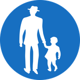 Mandatory path for pedestrians.