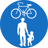 Mandatory shared pedestrian and cycle path.