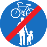 End of shared pedestrian and cycle path.