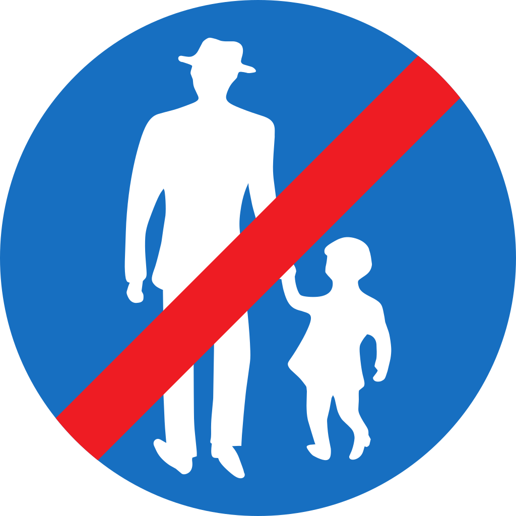 End of mandatory path for pedestrians.