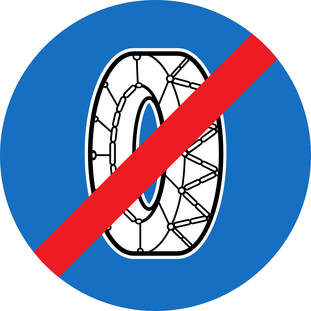 End of the snow-chain requirement.