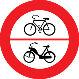Cyclists and mopeds prohibited.