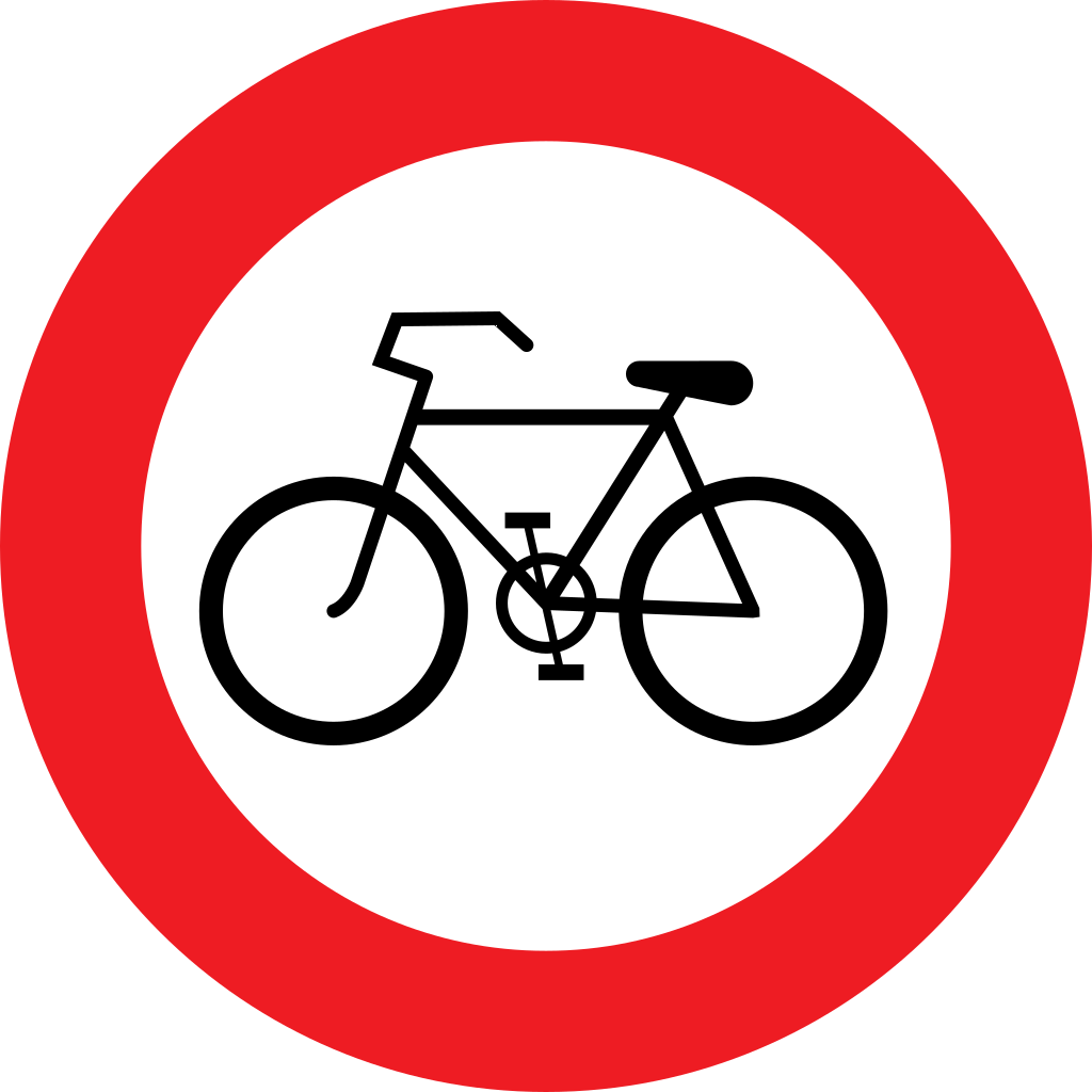 Cyclists prohibited.