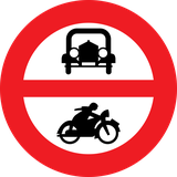 Motorcycles and cars prohibited.