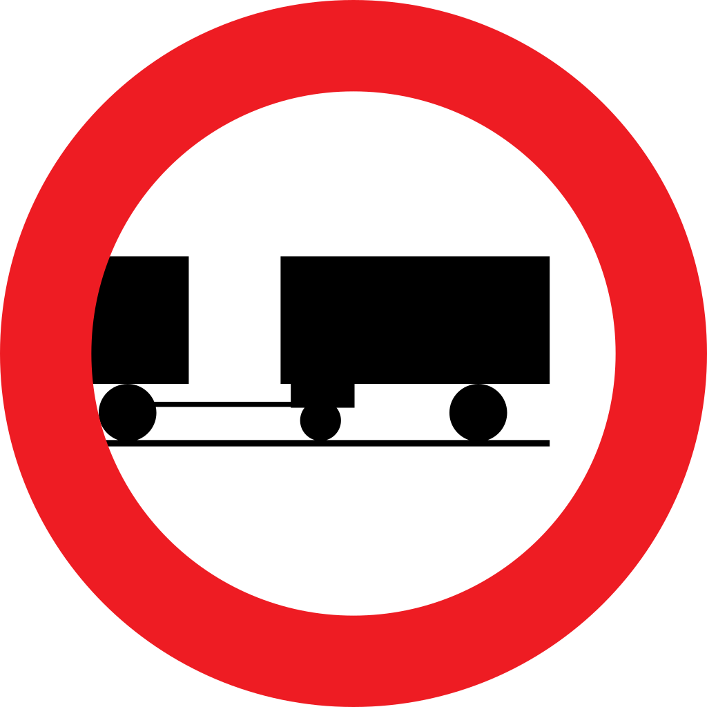 Trucks with trailer prohibited.