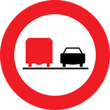 Overtaking prohibited for trucks.