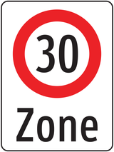 Start of a zone with speed limit.