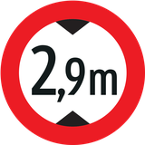 Vehicles higher than indicated prohibited.
