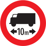 Vehicles longer than indicated prohibited.