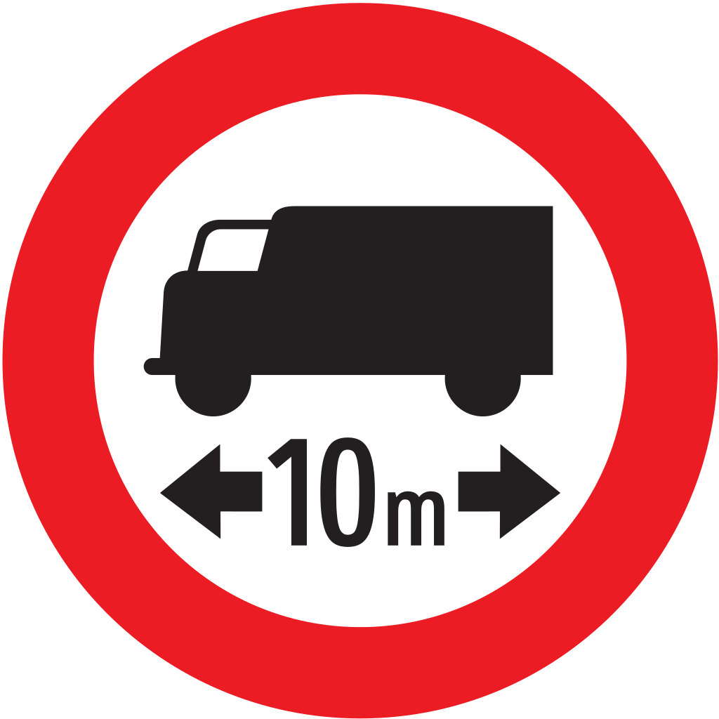 Vehicles longer than indicated prohibited.