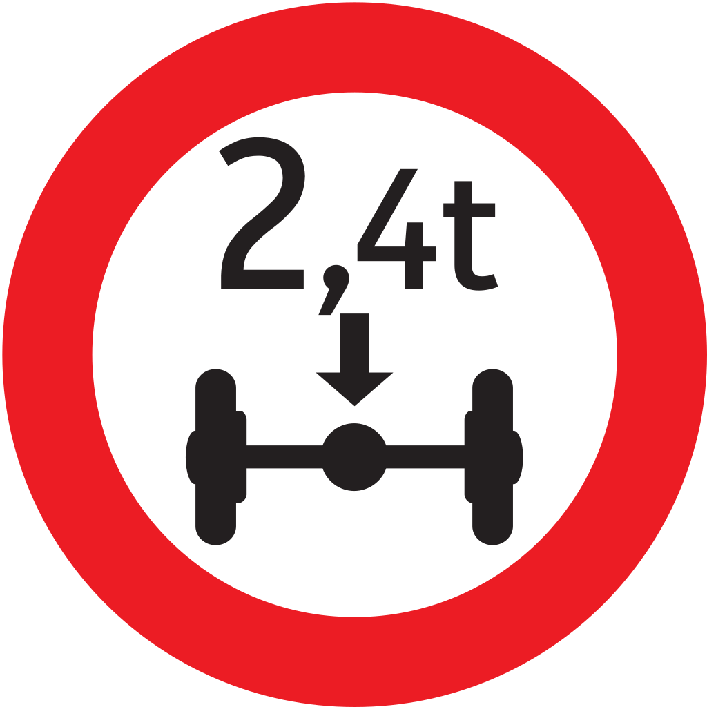 Vehicles exceeding the axle-load limit prohibited.