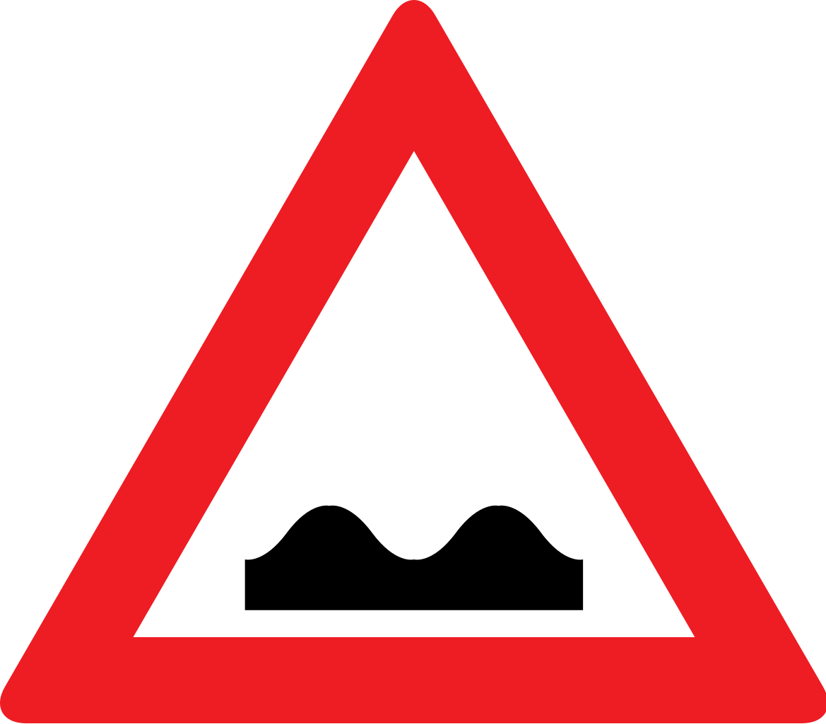 Warning for a bad road surface.