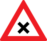Warning for an uncontrolled crossroad.