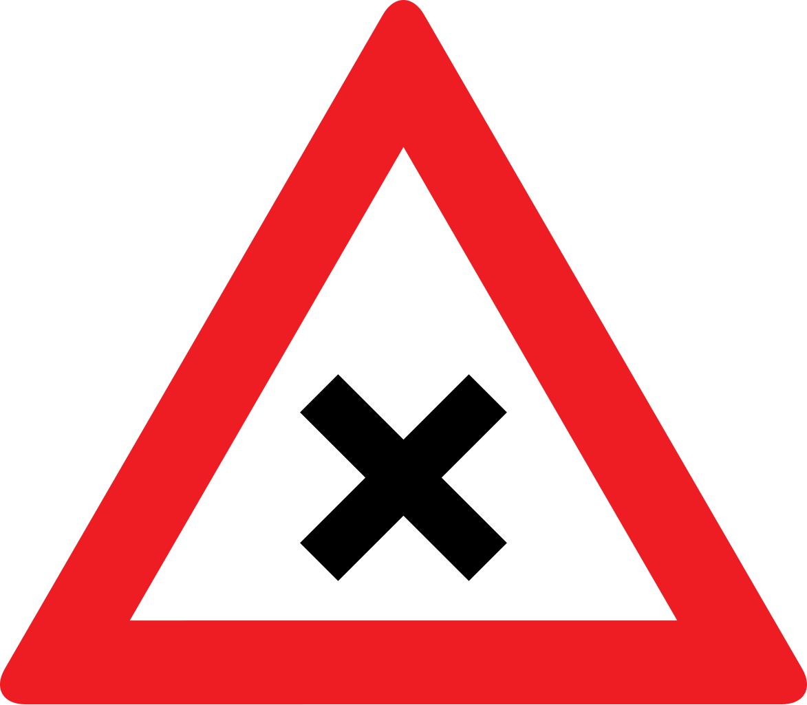 Warning for an uncontrolled crossroad.