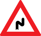 Warning for a double curve, first right then left.