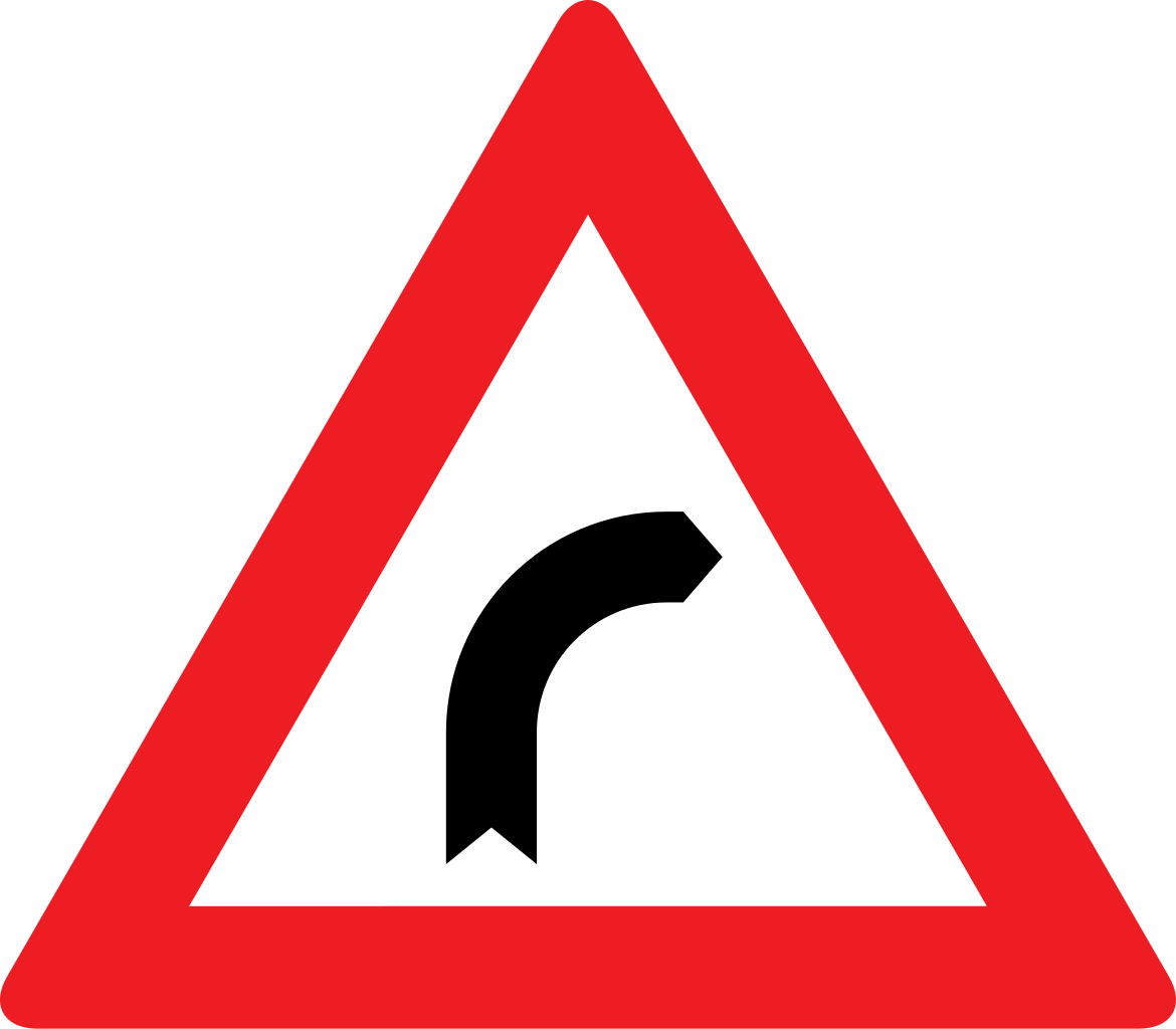 Warning for a curve to the right.
