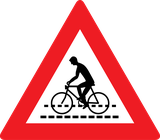 Warning for a cyclist crossing.