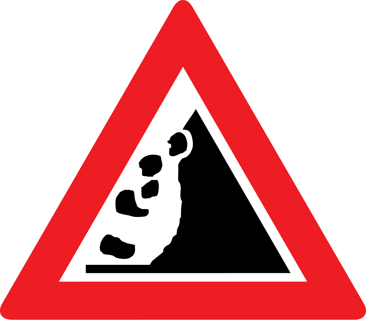 Warning for falling rocks.