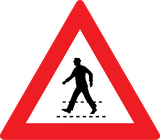 Warning for a pedestrian crossing.