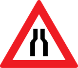 Warning for a road narrowing.