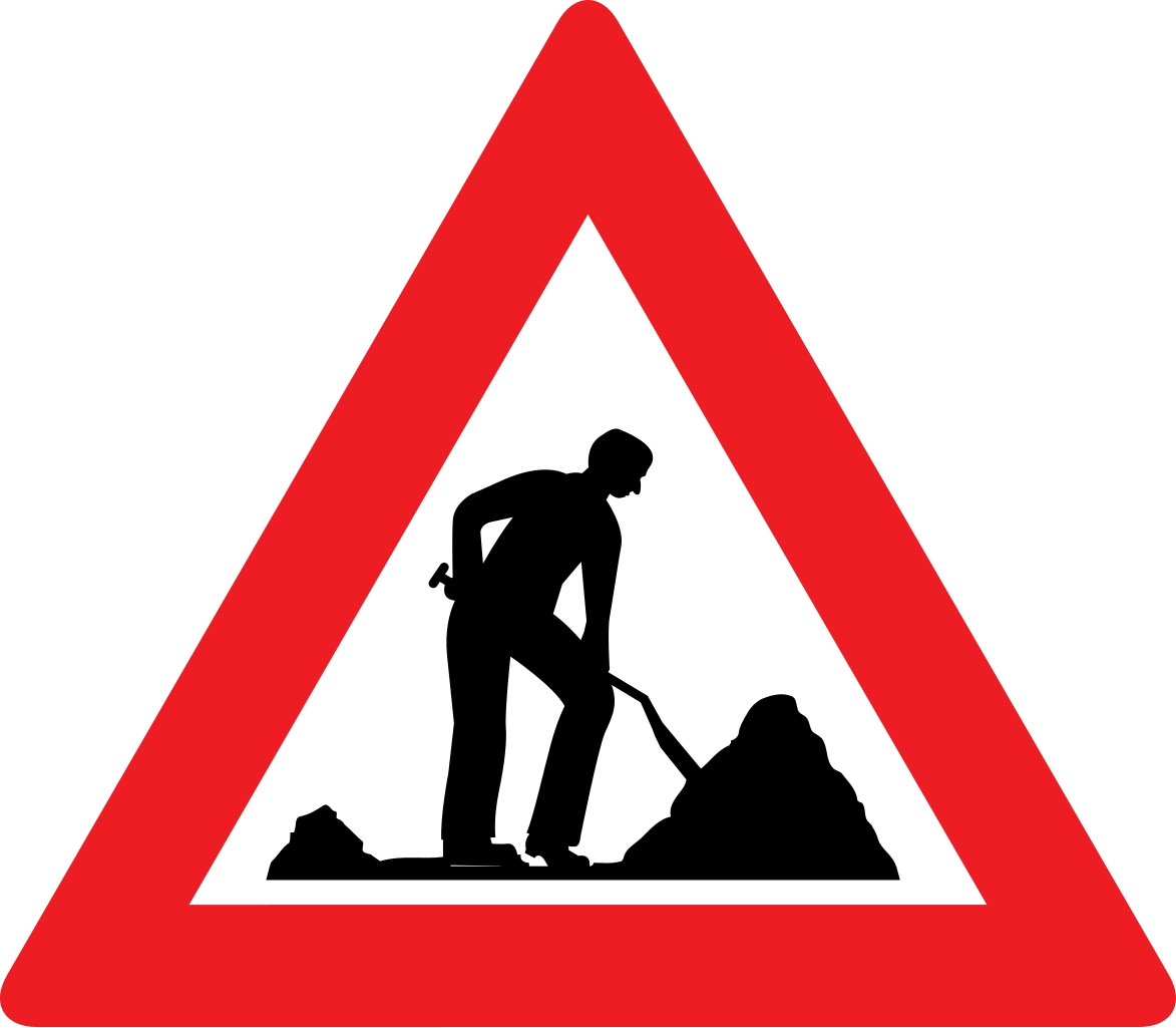 Warning for roadworks.