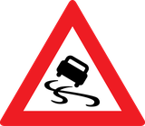 Warning for a slippery road surface.