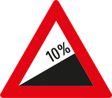 Warning for a steep ascent.