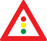 Warning for traffic lights ahead.