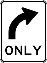 Turning right mandatory.
