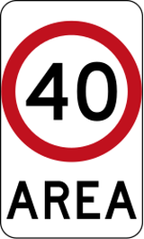 Start of a zone with speed limit.