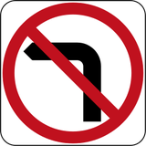 Turning left prohibited.