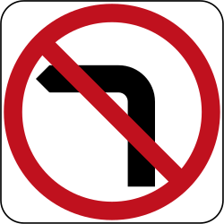 Turning left prohibited.