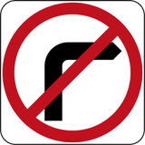 Turning right prohibited.